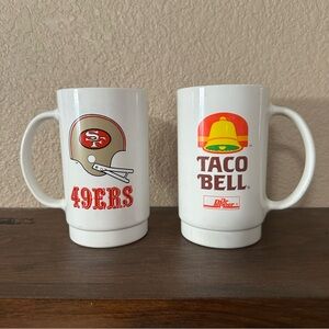 Taco Bell San Francisco 49ers football promotional plastic mug cup Dr Pepper VTG